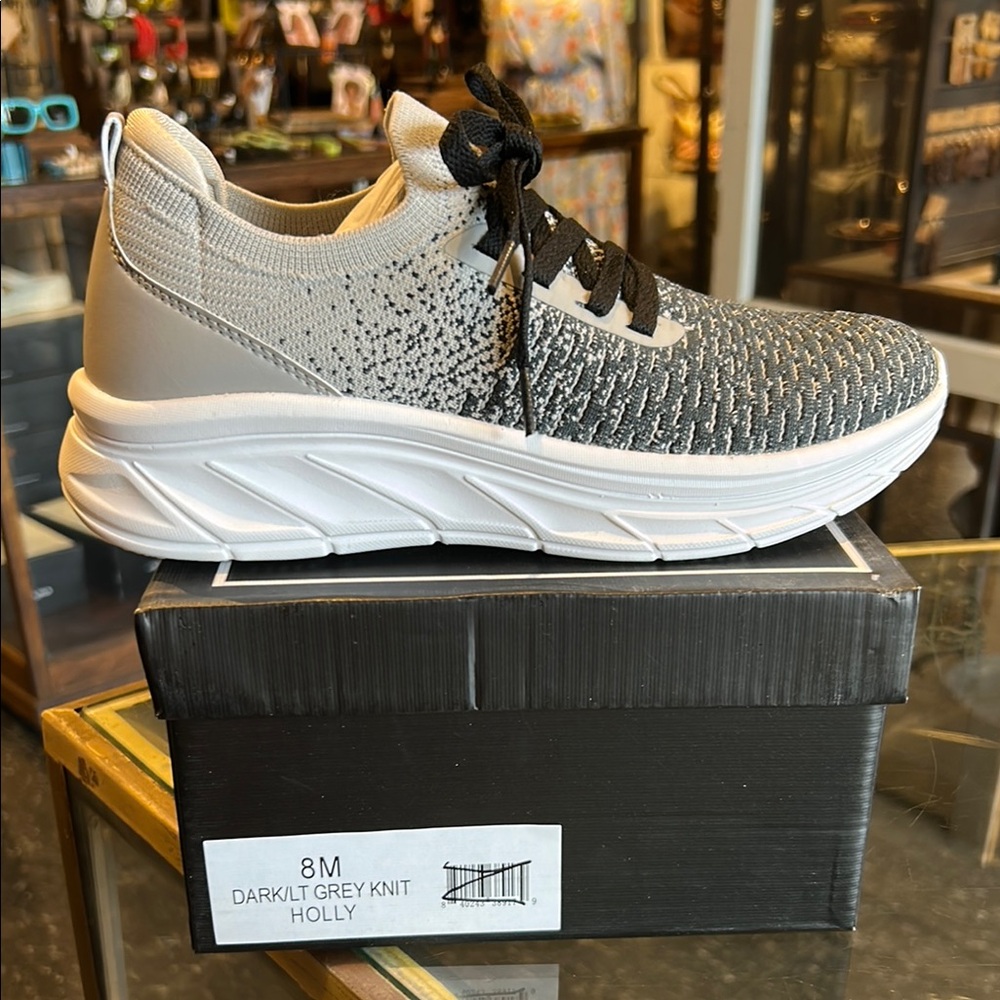 Holly Women's Lightweight Knit Sneaker - Dark/Light Grey